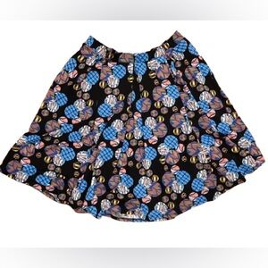 Lularoe Skirt Black with multi colored print size 2XL